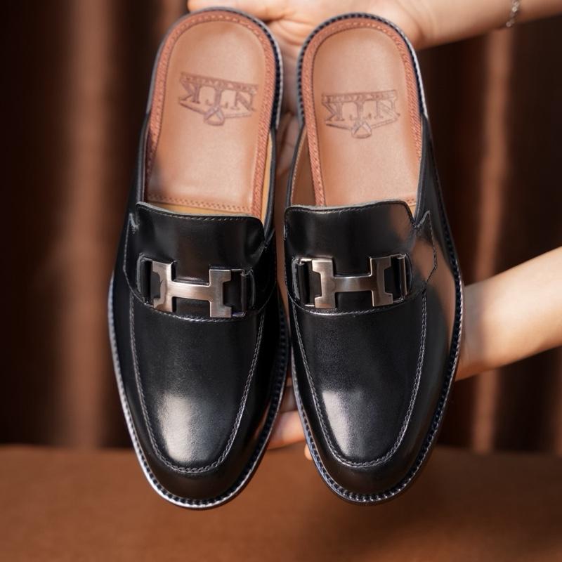  MCKAY Sục Da Nam Nhập Khẩu Mặt Chữ H Cao Cấp Đế Khâu Màu Đen Cao Su Đồng DéP Giày Da Bò Ý Lớp Da Ngoài Bền Bỉ Độ Đàn Hồi Tốt Thời Gian Bảo Hành 24 Tháng 