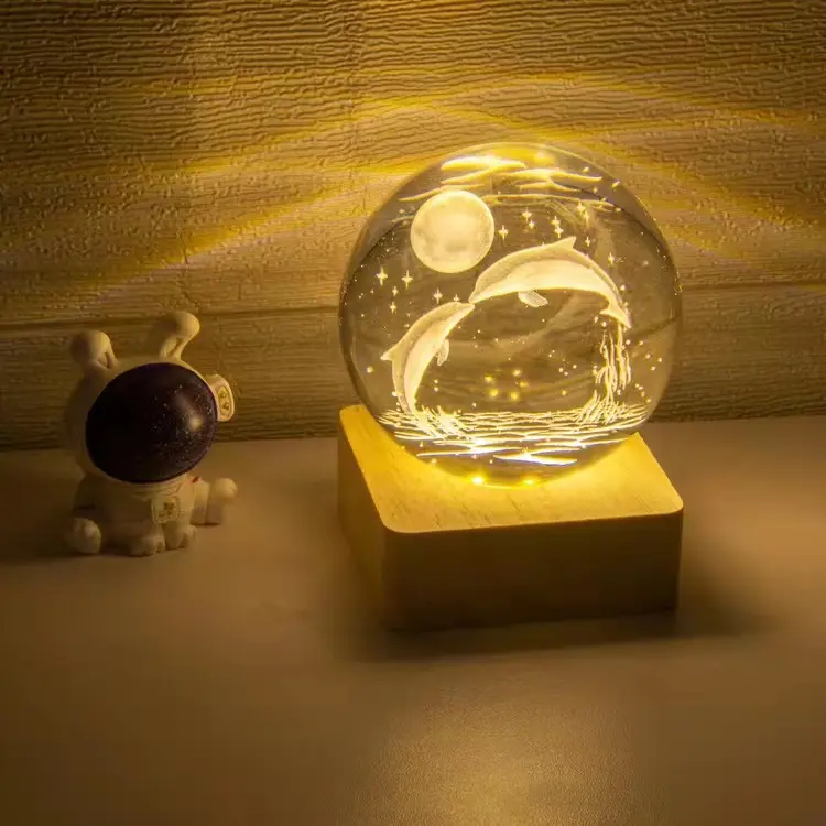 Đèn Ngủ Pha Lê, Thiết Kế Mặt Trăng, Mặt Trời, Bầu Trời Đầy Sao, Cá Heo, Hoa Hồng, Lâu Đài, Trang Trí Để Bàn Thích Hợp Làm Quà Tặng Mẹ, Quà Tặng Bạn Gái, Quà Tặng Đặc Biệt Cầu Hôn