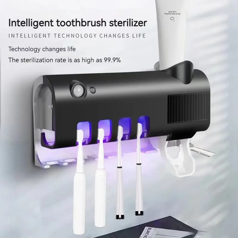 Giá Để Bàn Chải Đánh Răng, Sạc Năng Lượng Mặt Trời, Sạc USB, Tiệt Trùng Bằng Tia UV Thông Minh, Giá Để Bàn Chải Đánh Răng, Đa Năng 2