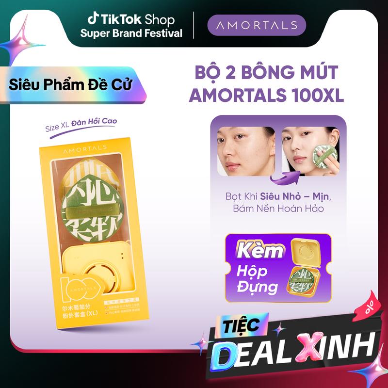 Set Bông Mút Trang Điểm Amortals 100, Bông Mút Tán Nền Mềm Mịn, Chống Hút Kem, Cố Định Lớp Nền Đàn Hồi Cao, Mút Đánh Cushion Tiện Dụng, Dễ Dùng Không Kén Da, Chuẩn Makeup Artist Phù Hợp Học Sinh, Người Mới Makeup Kèm Cọ Hoặc Hộp Đựng