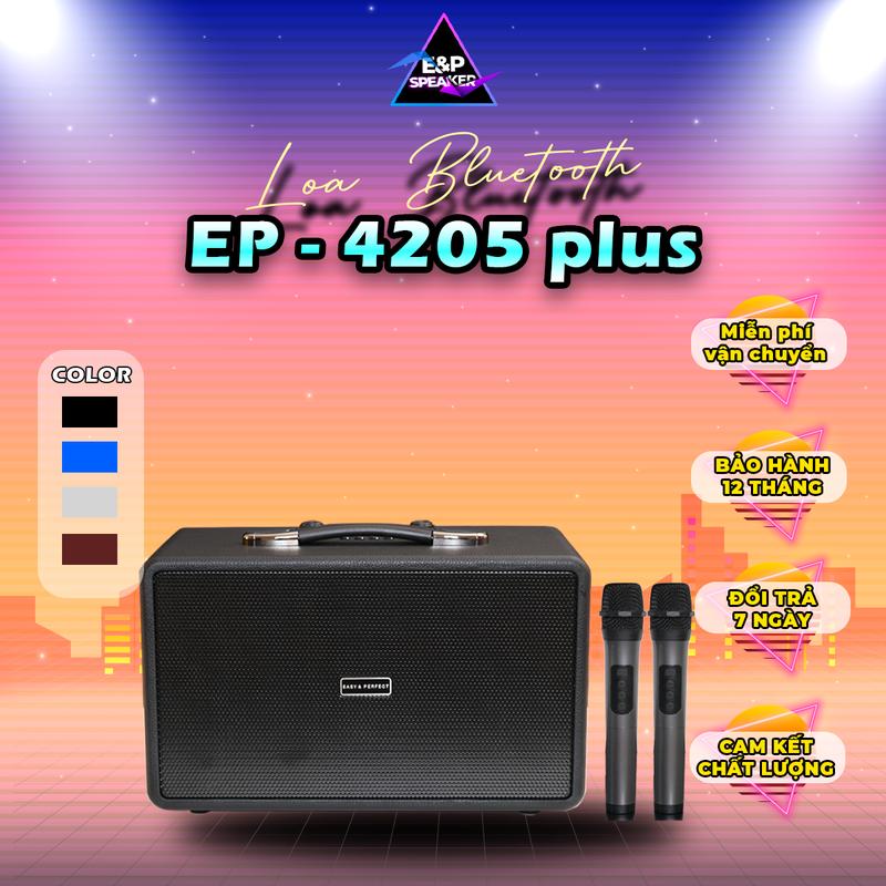 E&P Speaker XẢ KHO 96% Loa karaoke bluetooth EP-4205 Plus Kèm 2 Micro Cao Cấp Chống Hú Hát Karaoke Cực Hay Chính Hãng BH 3 Tháng Nghe Nhạc