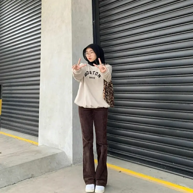 Highwaist Celana loose Bawahan jeans wanita warna  vaforit 2