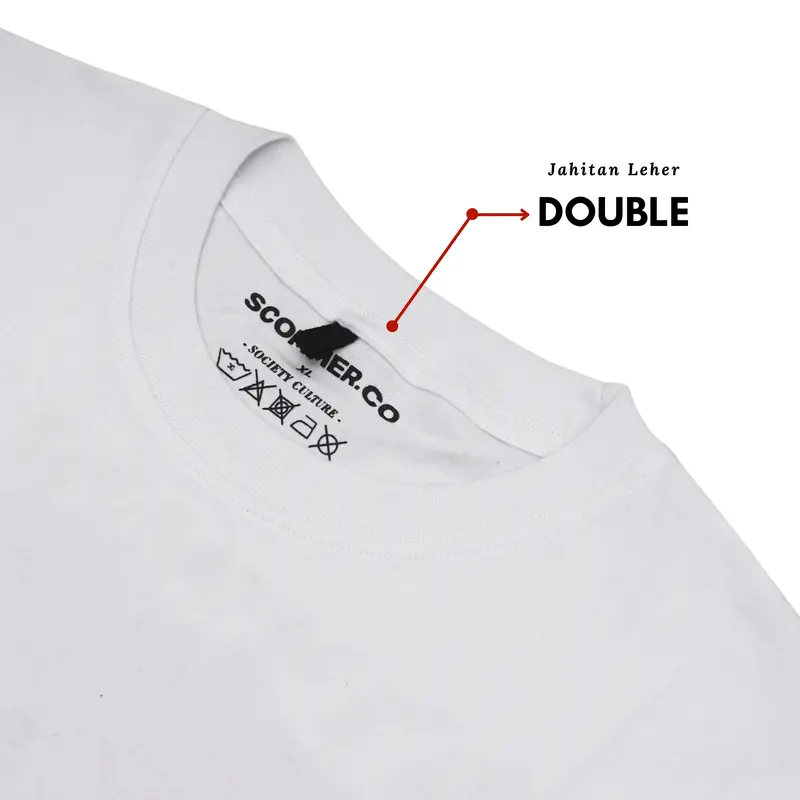 Scommer T-shirt White Font Bold Red Keren Nyaman Panjang Sablon Pria Distro 3