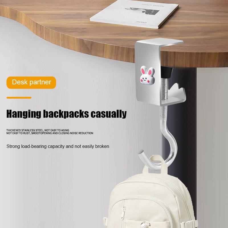  Móc treo ba lô bàn học sinh Chắc chắn Không cần đinh Đơn giản Liền mạch Chất lượng cao Móc xoay đa năng Dễ dàng lắp đặt Phù hợp với bàn có độ dày 0,5-3,5cm 