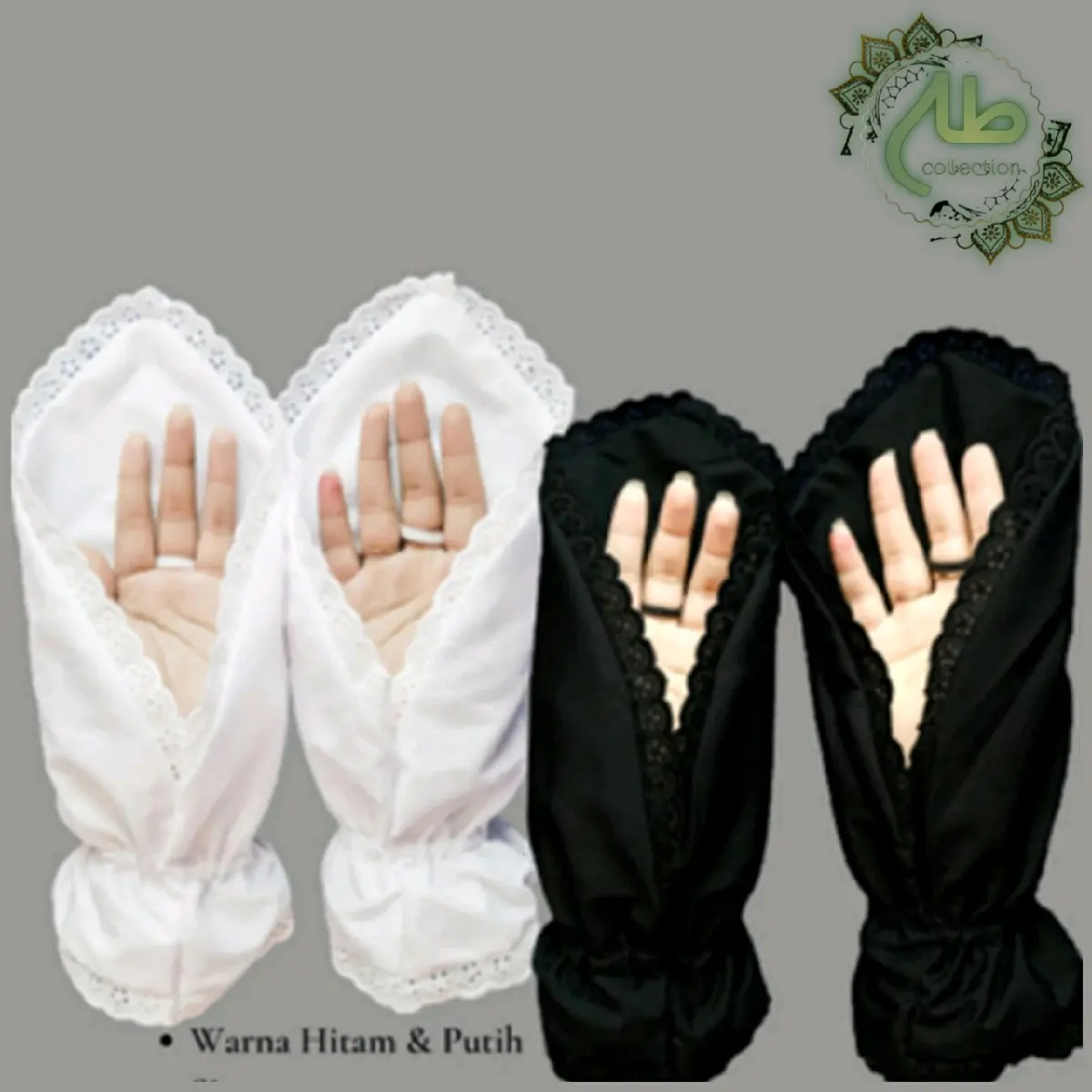 Sarung Tangan Sholat Hhaji Dan Umroh Hitam Putih Gloves