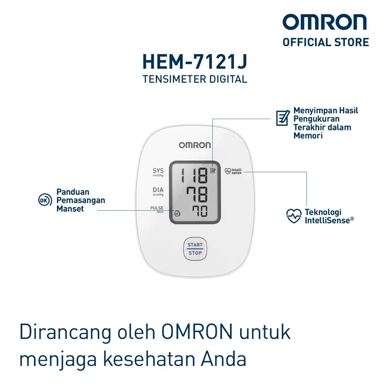 [EXCLUSIVE CREATOR] OMRON Blood Pressure Monitor HEM 7121J Tensimeter  Digital Default