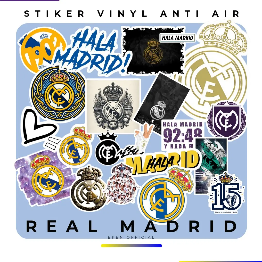 stiker vinyl anti air edisi football karakter real Madrid , stiker helm stiker tumblr stiker hp