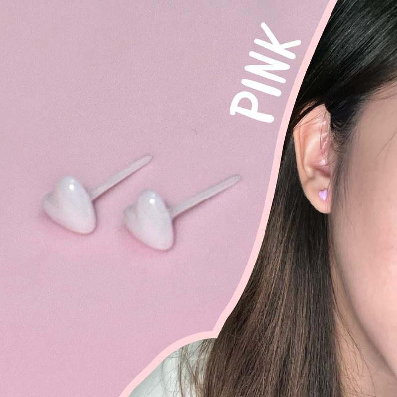 Medical Keramik Anting Anti infeksi Love Anti alergi Hati Biomimetic aman Simpel Elegan Earrings aksesoris wanita anting tusuk clover kecil anting  y2k 4