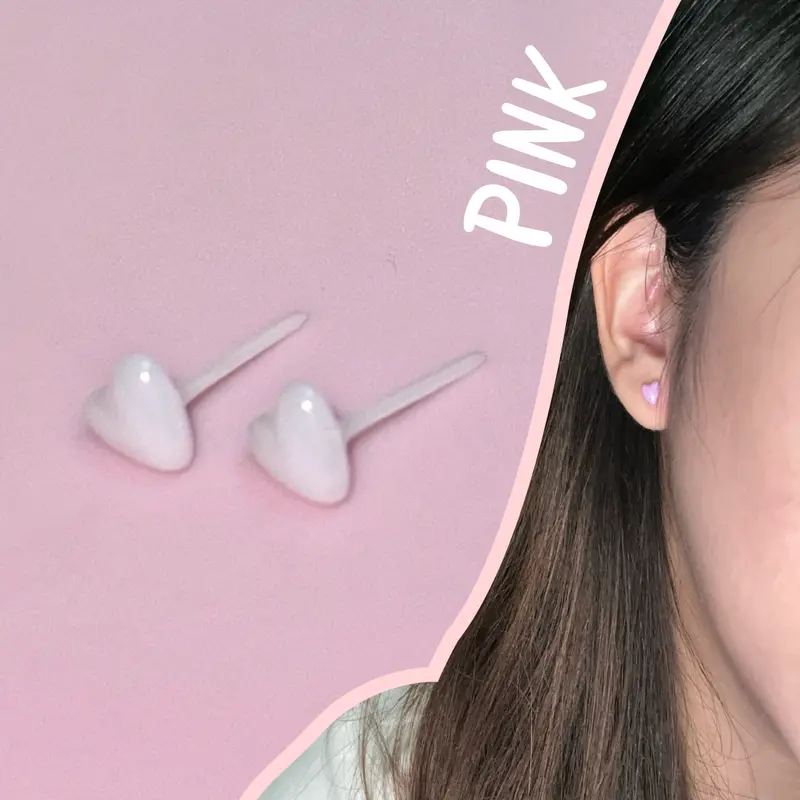 Medical Keramik Anting Anti infeksi Love Anti alergi Hati Biomimetic aman Simpel Elegan Earrings aksesoris wanita anting tusuk clover kecil anting  y2k 3
