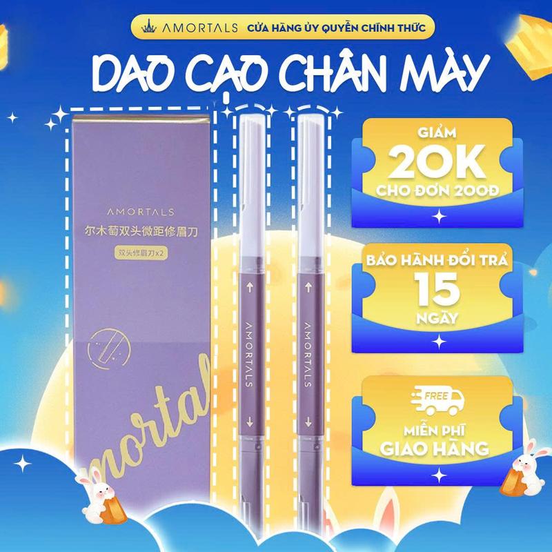Dao Cạo Lông Mày Hai Đầu AMORTALS, Bộ 2, Tiện Lợi Để Cạo Râu, Tỉa Lông Mày Và Lông Mặt
