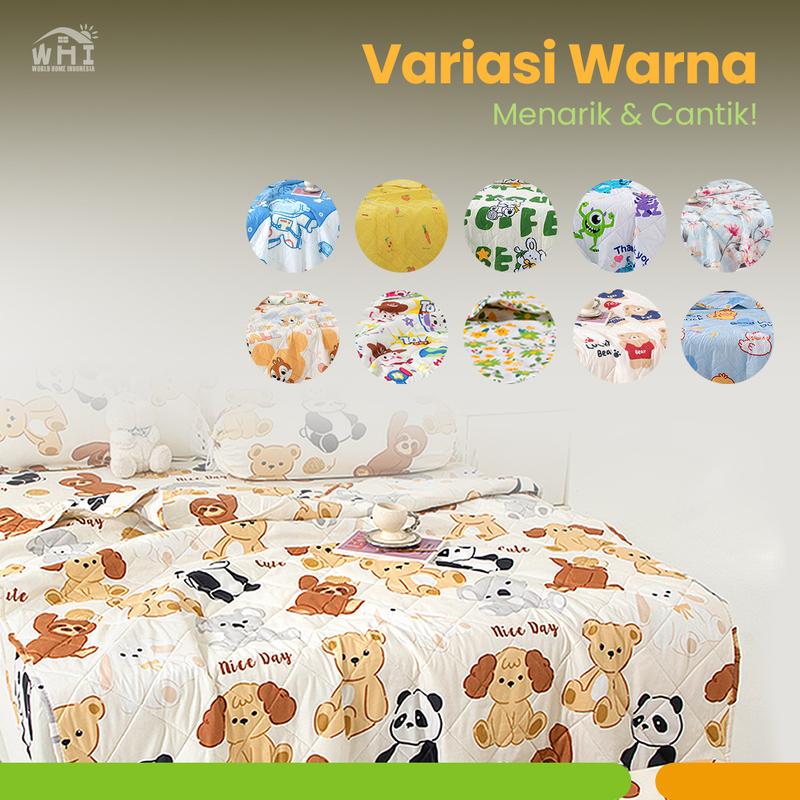 Product Introduction of WORLDHOME Selimut Bedcover Dengan 3 Ukuran Motif Estetik Bahan Katun Microtex 6