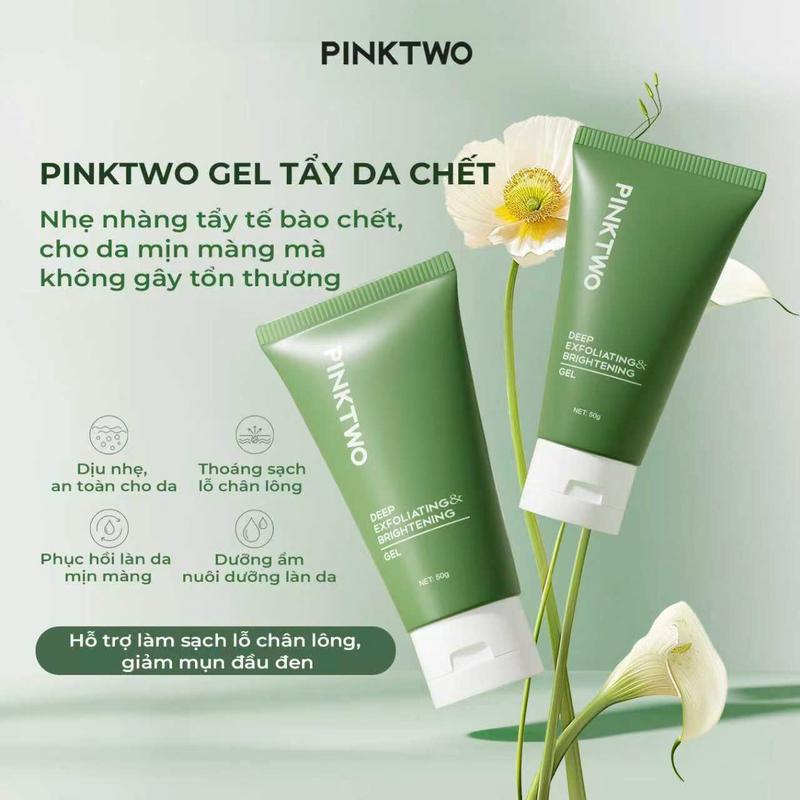  Gel Tẩy Tế Bào Chết Dịu Nhẹ PINKTWO – Làm Sạch Sâu Giảm Mụn Đầu Đen Dưỡng Ẩm & Phục Hồi Da Sáng Khỏe  50g Tuýp  
