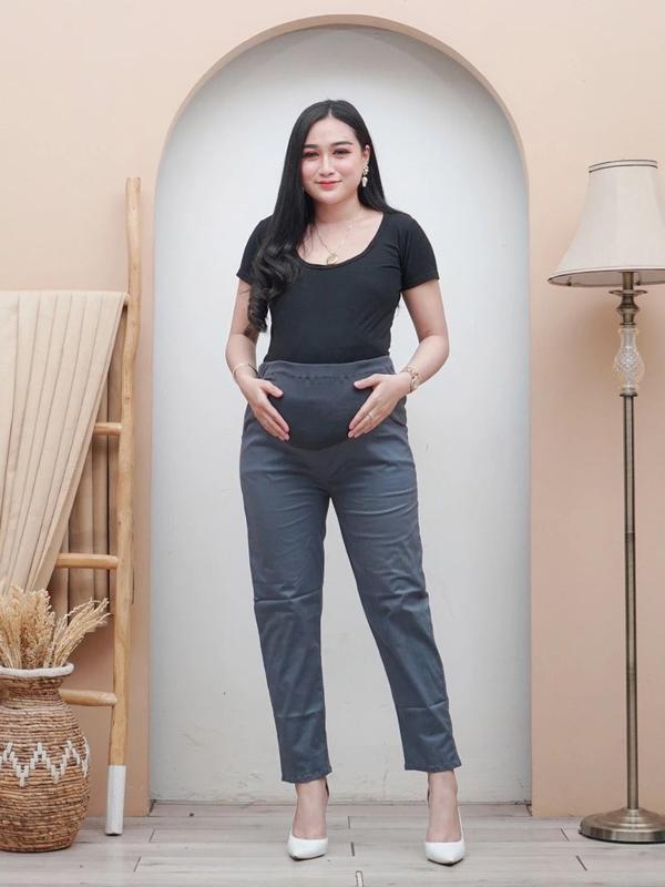 Celana Hamil Kerja Kantor Jumbo Maternity Pant Women Celana Hamil Katun Streetch Premium 2