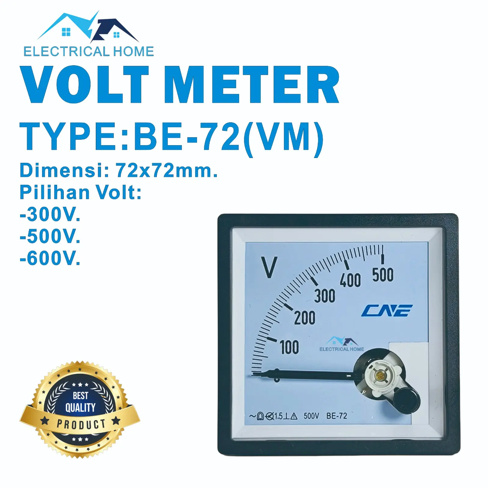 Panel Meter / Voltage Meter (Volt meter) BE-72 AC 300V 500V 600V