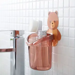Tempat Sikat Gigi Tempel Holder Bear Rak Dinding Kamar Mandi Karakter Lucu Serbaguna