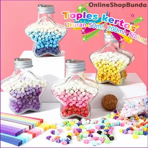 Botol Bintang Origami Cup DIY Hadiah Ulang Tahun Buatan Tangan 50ml 200ml 500ml Botol origami kreatif