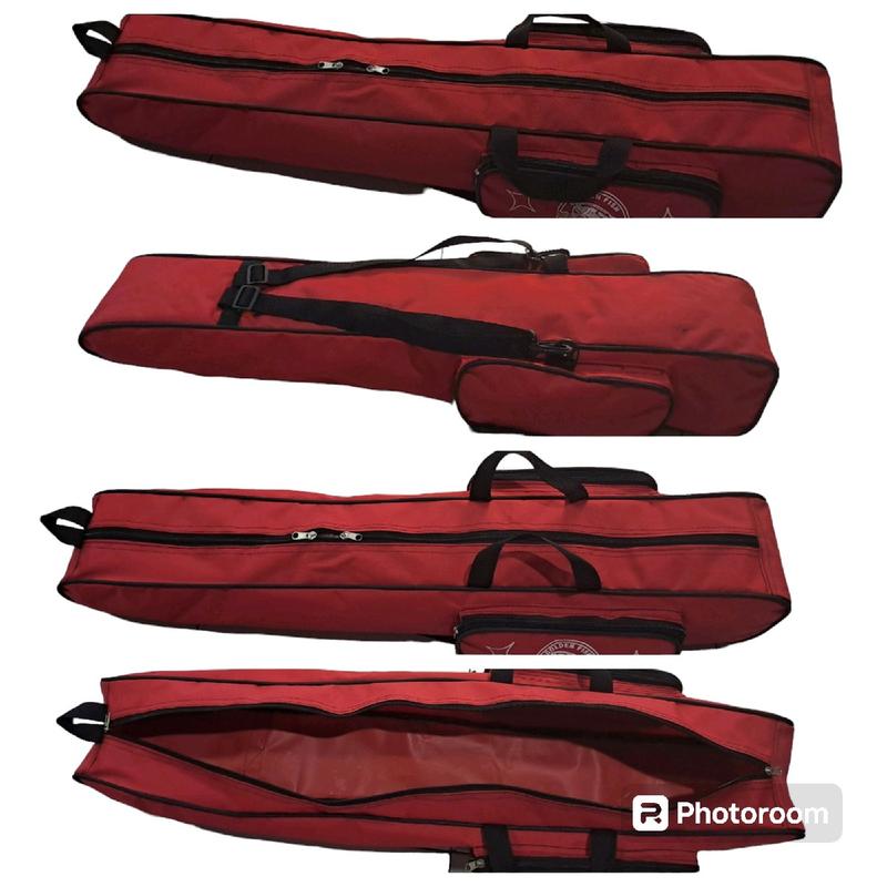 Tas Pancing Tegek Murah - Bahan 400D, Cocok untuk Joran Reel Kecil, Kapasitas 2-3 Set, Warna Abu List Hitam Ransel 6