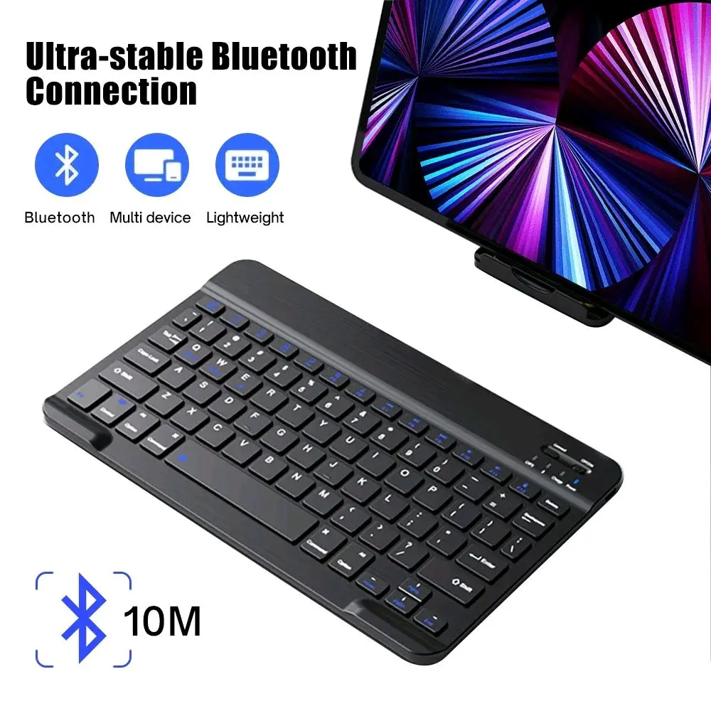 10 inch Wireless Bluetooth Keyboard Lightweight Portable For Appel Samsung Xiaomi iPhone Colorfull