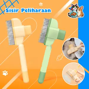 Sisir Grooming Stainless Steel untuk Hewan Peliharaan Efektif Bersihkan Bulu Rontok & Kutu