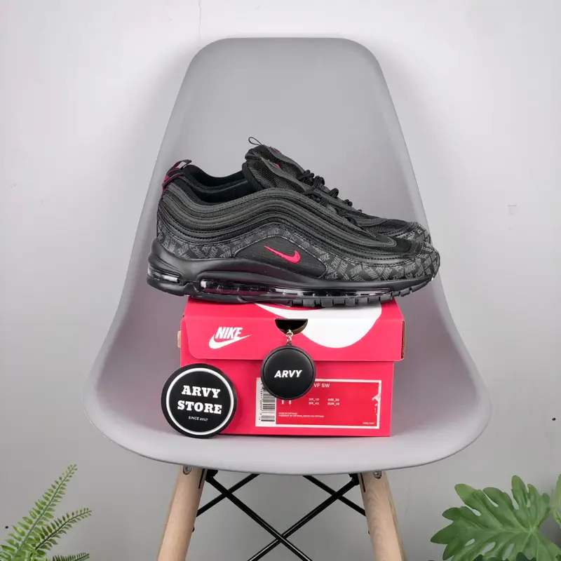 BISA NYALA Sepatu Sneakers Airmax 97 Black Logo Reflective