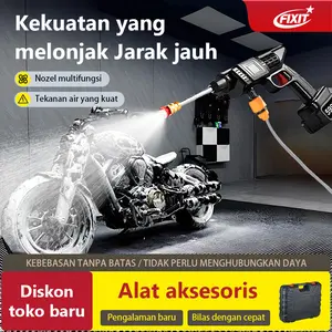 FIXIT Jet Cleaner Tekanan 998V 120Bar Portable Mesin Cuci Mobil dengan Nozel Multifungsi & Baterai Litium 599V Kekuatan Jarak Jauh Diskon Toko Baru