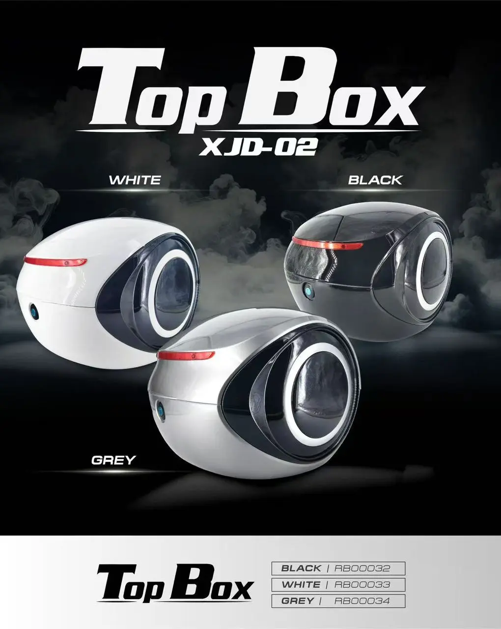 Box Motor Alien 35L Alien Box Motorcycle ABS Top Box Double-Layer Waterproof Kotak Universal Base Plate Motorsikal