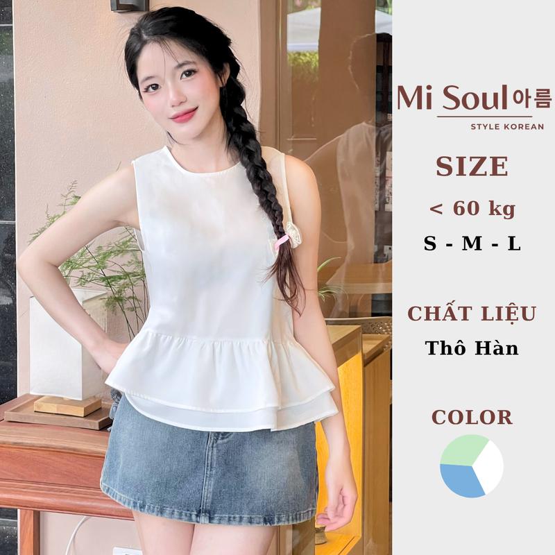 Áo Bèo Sát Nách Tầng Nữ Thô Hàn MiSoul, Áo Không Tay BigSize Phong Cách Vintage Hàn Quốc 438