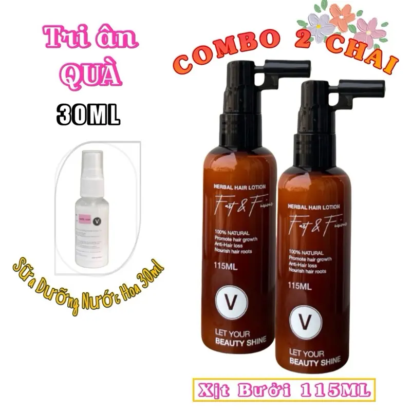 COMBO XỊT BƯỞI 2 CHAI 115ML Không chứa silicon Dưỡng Tóc 0