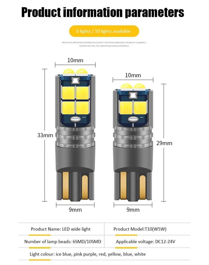 Product Introduction of 1ps T10 LED W5W For Nissan Frontier Side Door Light, Small Headlight, License Plate Light, Car Boot 27