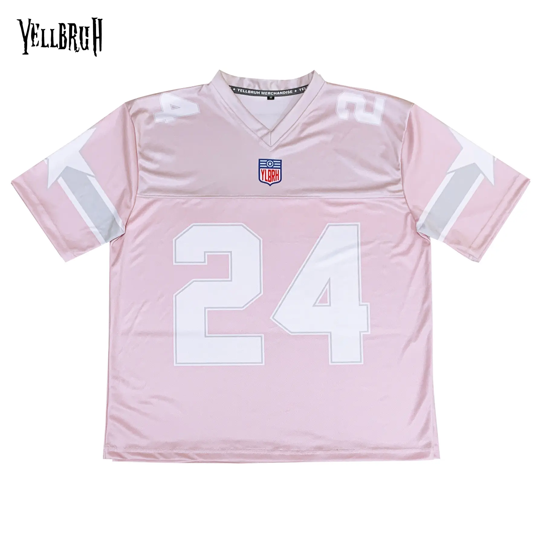 Jersey Oversize Pink Cute Number 24 Rugby Streetwear Blok Core