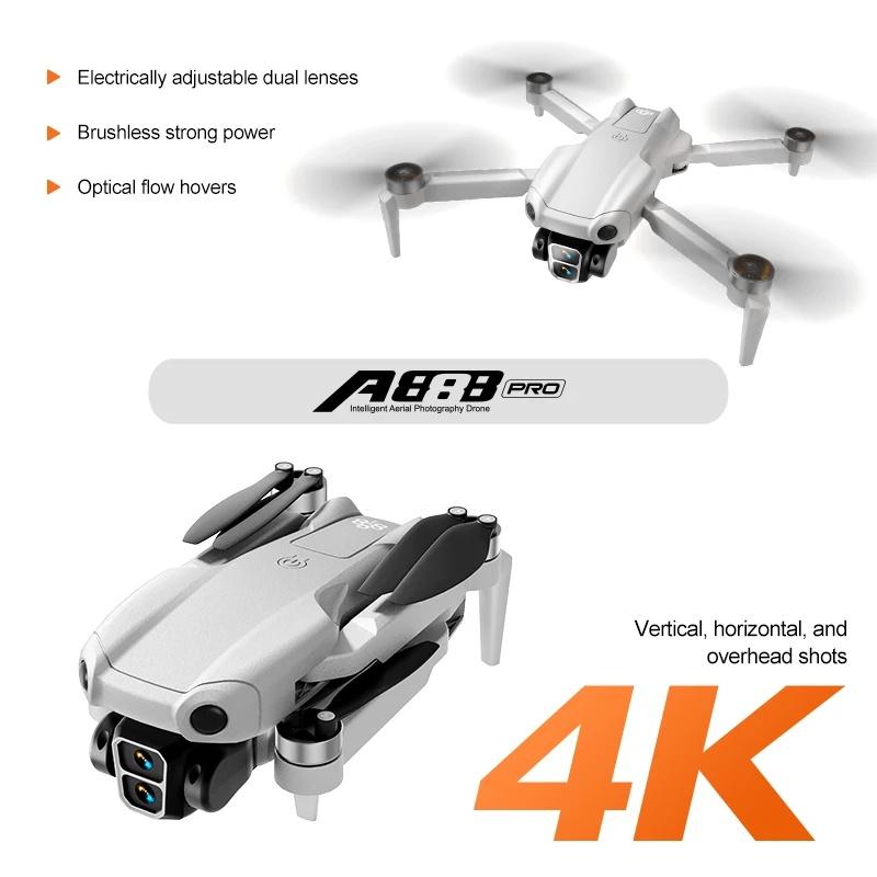  Flycame A888 PRO - Drone Quay Phim 4K Kép Camera Điều Chỉnh Điện Tử Động Cơ Không Chổi Than Treo Cố Định Định Vị Quang Học Chống Gió Mạnh Bộ Phụ Kiện Cao Cấp Mini Nhỏ Gọn FPV UAV kiên flycam  k811 max f198 h21 i5 