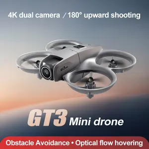 Drone elektrik GT3 4K kamera ganda, Drone FPV Mini 4K kamera ganda 68g, kamera aliran optik 360, Drone listrik Flip dengan lampu LED
