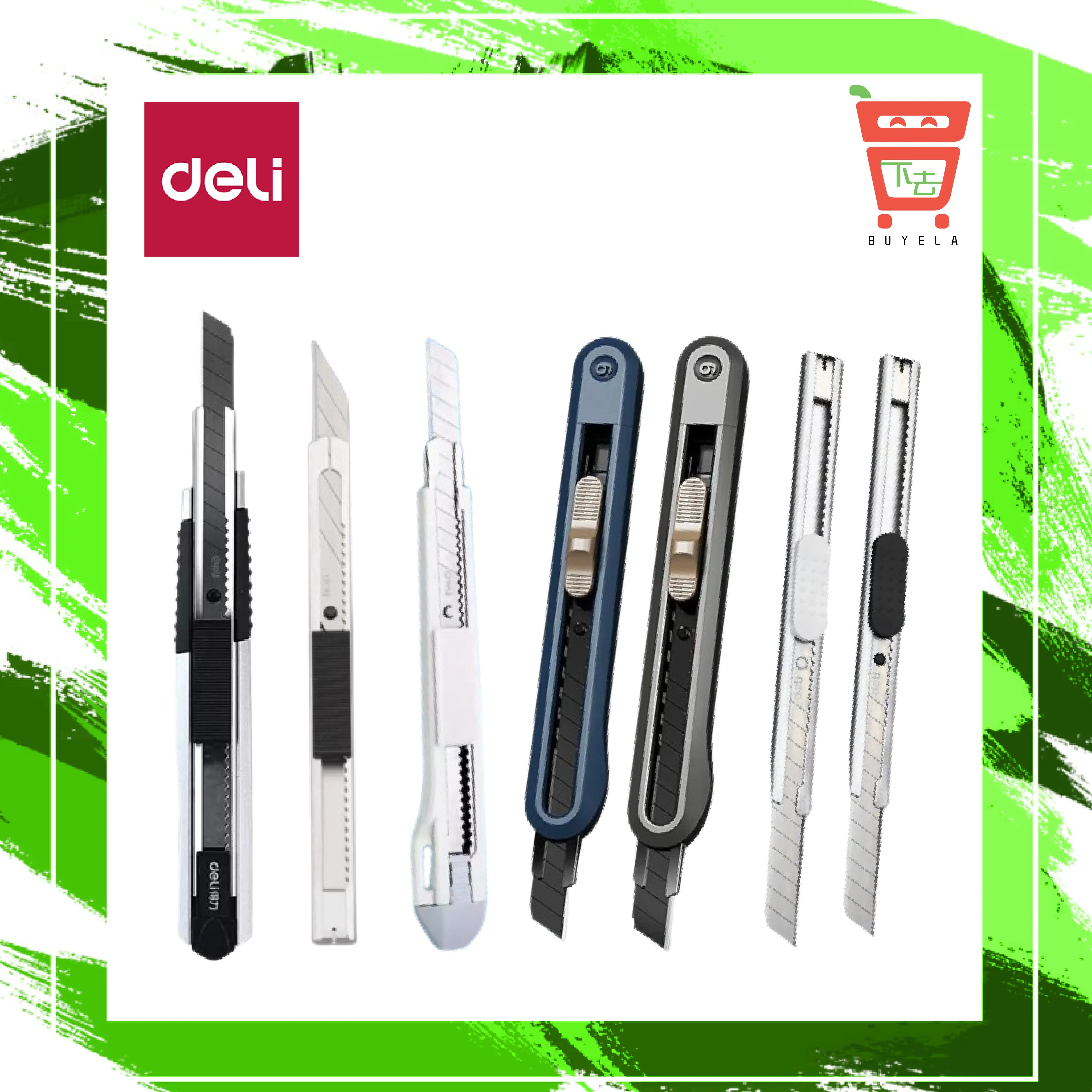 Deli Pen Knife Blade Holder | Utility Knife | Pen Knife Blade Refill | Paper Cutter | Tape Cutter | Penknife Box Cutter