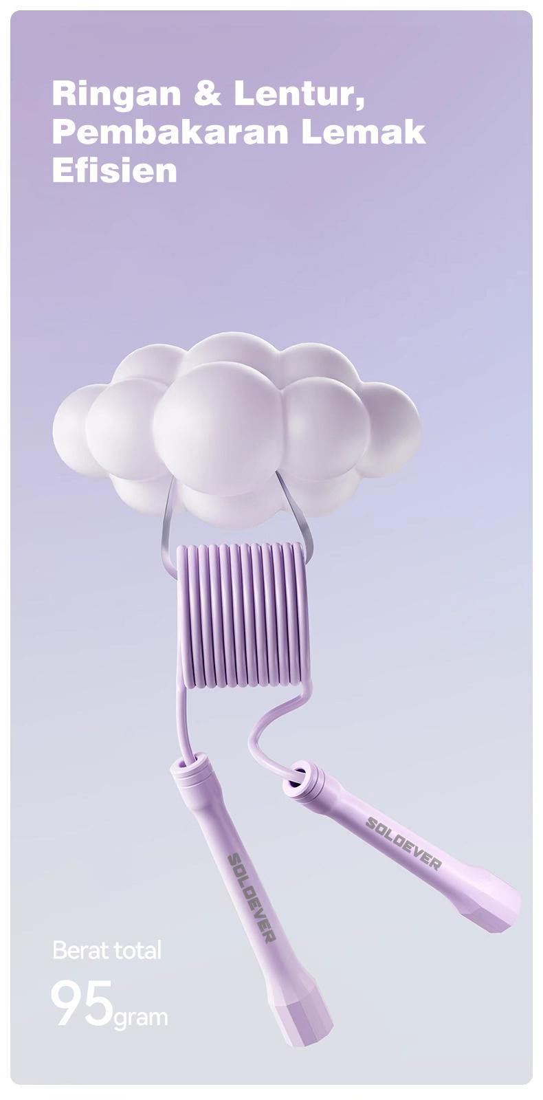 SOLOEVER Speed Tali Skipping Jump Rope Skipping – Alat Olahraga Rumahan & Outdoor Portable untuk Bakar Kalori, Fitness Harian, Latihan Cepat & Efektif