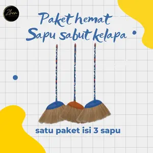 Paket 3 Sapu Sabut Kelapa - Hemat dan Berkualitas Buat Buat Lantai
