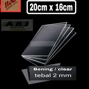 Akrilik bening 2mm ukuran 20x16 cm/mika akrilik