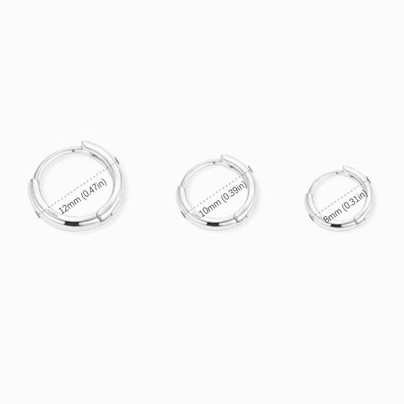 Product Introduction of Khuyên Tai Tròn Bằng Thép Không Gỉ, 2 Chiếc, Dành Cho Nam Và Nữ, Thiết Kế Tối Giản, Khuyên Tai Tròn Nhỏ W1T7 17
