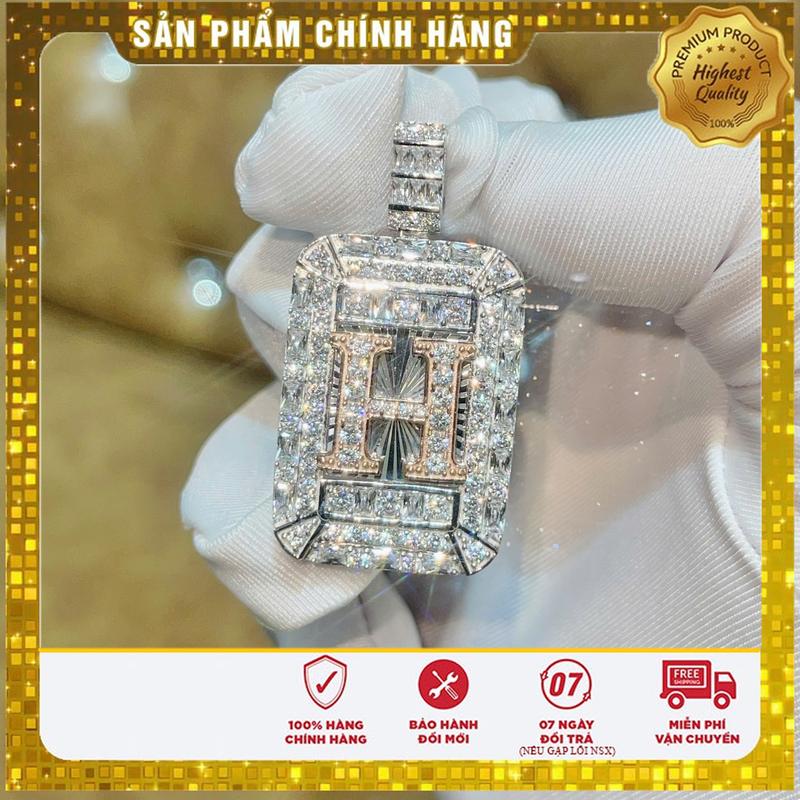   NEW  Mặt Dây Chuyền Chữ Cái ''Thiết Kế '' Kiểu Xoàn Bạc S925 Cao Cấp-Thời Thượng-Đẳng Cấp-Sang Trọng  Đã Xi Kim  