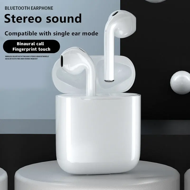 Tai nghe không dây Bluetooth inpods i12, tai nghe Bluetooth 5.0, thích hợp cho điện thoại hỗ trợ Bluetooth , có vỏ bảo vệ đi kèm 2