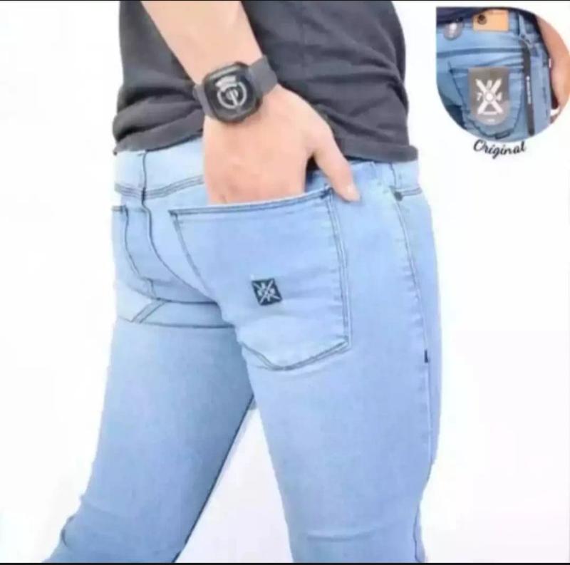 Product Introduction of Fashop Denim Celana pria panjang kekinian bahan denim Cowok Dewasa Jeans 6