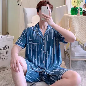 baju tidur pria lengan pendek piyama cowok celana pendek