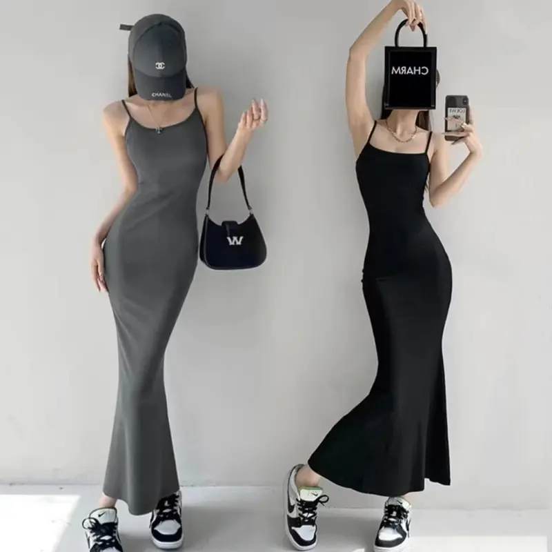 (PROMO) Long Dress Maxi Panjang | Dress Tanktop Maxi Bahan Spandek | Tanktop Kekinian 4