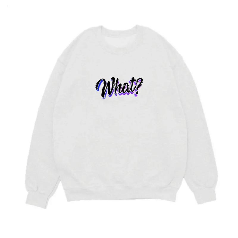 BAHAN FLEECE Atasan Sweater Oblong Pria & Wanita Remaja kekinian WHAT? Korean Style Basic