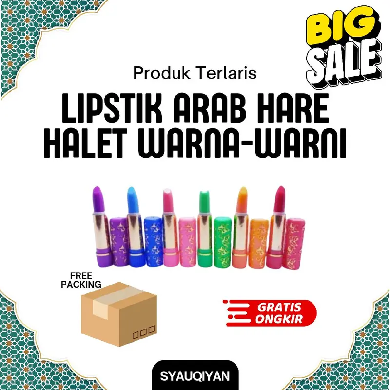 LIPSTIK HARE ARAB Halet Warna Warni Untuk Oleh-oleh Haji Umroh Menutrisi Bibir Pertoleum Jelly seharga Rp10.000. Dapatkan sekarang juga! Wanita Lipstick Lipgloss Gloss Merah Biru 3