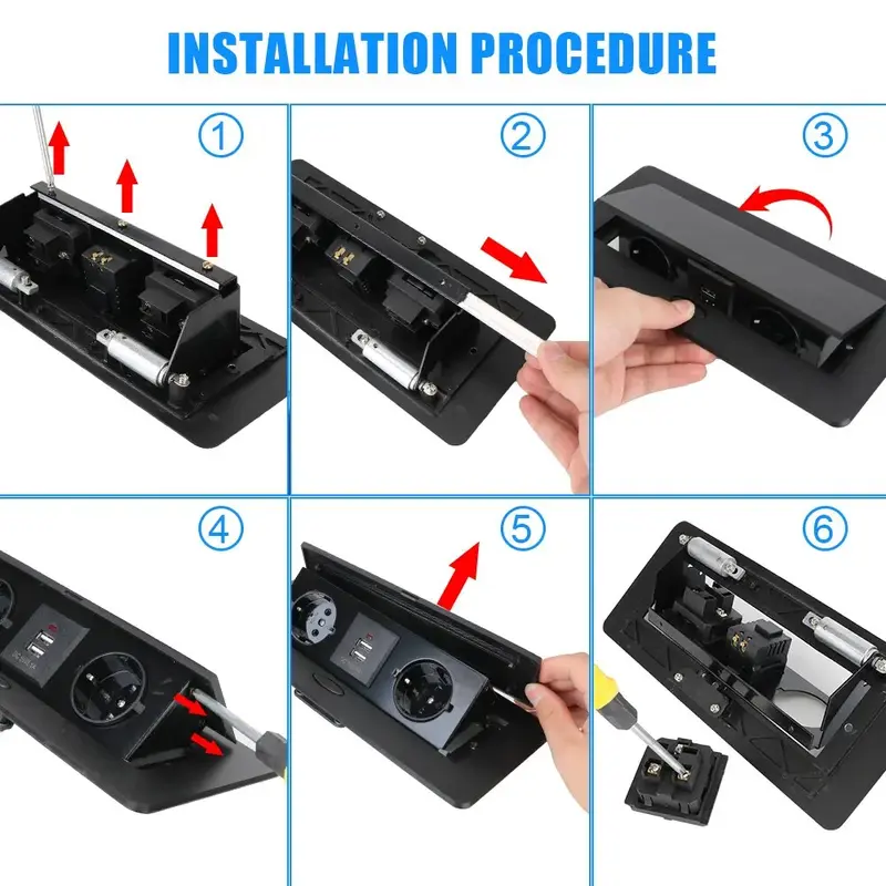 [Ready Stock]Stop Kontak Tanam Meja Soket pop-up 3lubang Desktop Tertanam Stopkontak Floor/Desk outlet 2