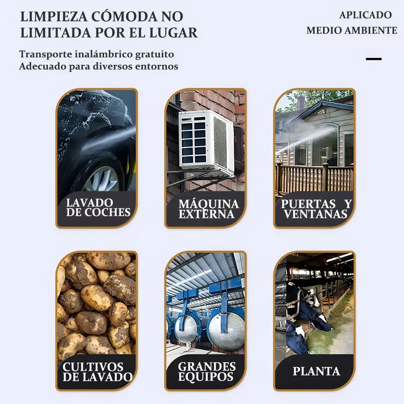 Pistola Para Hidrolavadora Electrica Portatil Inalambrica Incluye 2 Baterías, Manguera De 5M Hidrolavadora eléctrica portátil y inalámbrica negro de 550W con 680psi de presión máxima - Foto 9