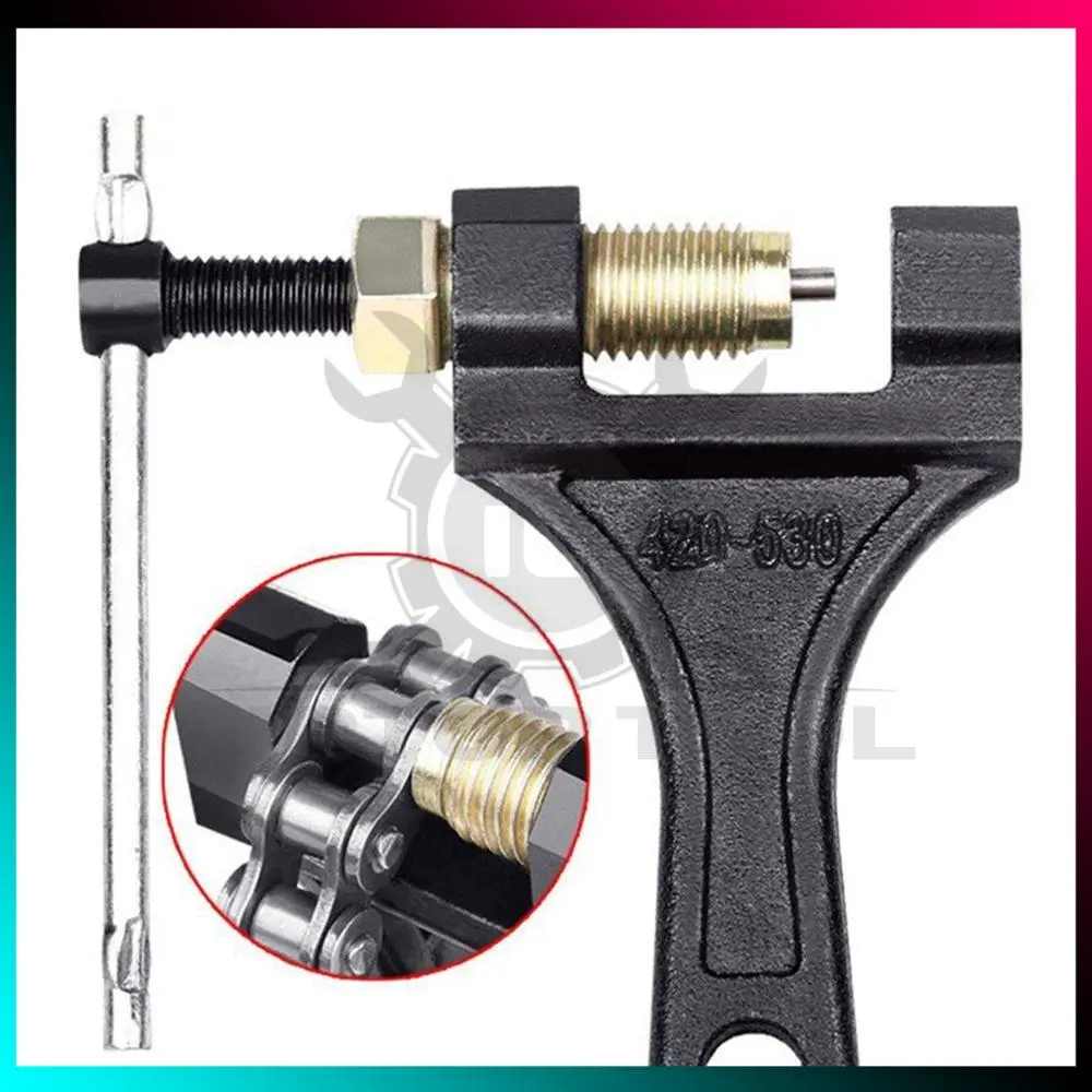 Motorcycle Bike Steel Chain Breaker Cutter Remover Tool Chain Pin Splitter Device Pemotong Rantai For 420/428/530 Automotive
