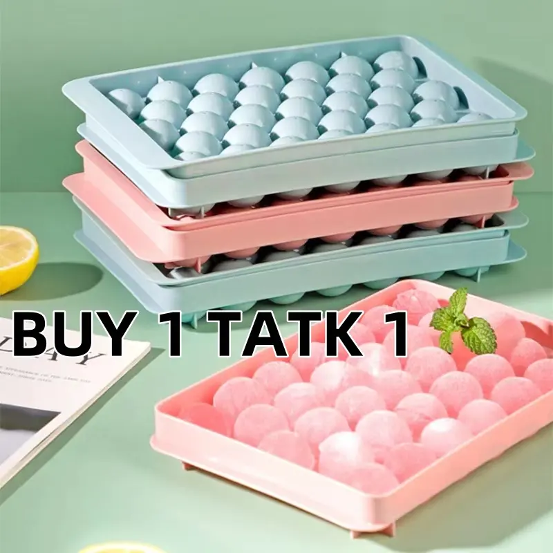 BUY1TAKE1=2PCS Grids Round Ice Ball Tray Ice Cube Maker Mold for Freezer Mini Sphere Ice Cube Tray Mak