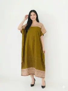 Daster Lowo Motif Ethnic Rayon Dress Wanita Nyaman Buat Bumil Busui