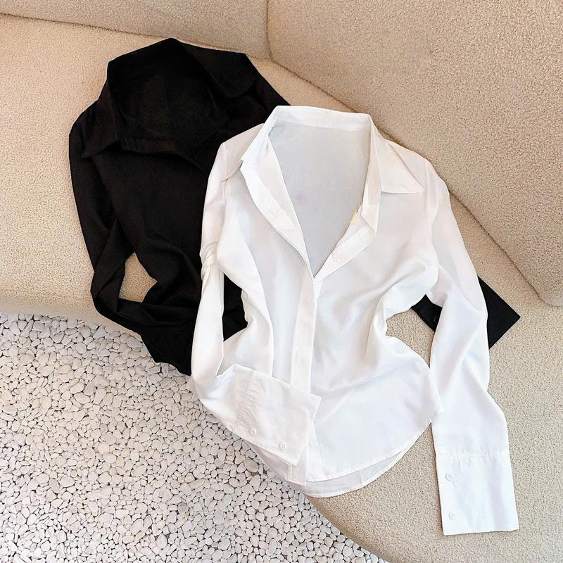 Áo sơ mi Nữ dài tay fom trơn chất liệu thô mềm mại MS364